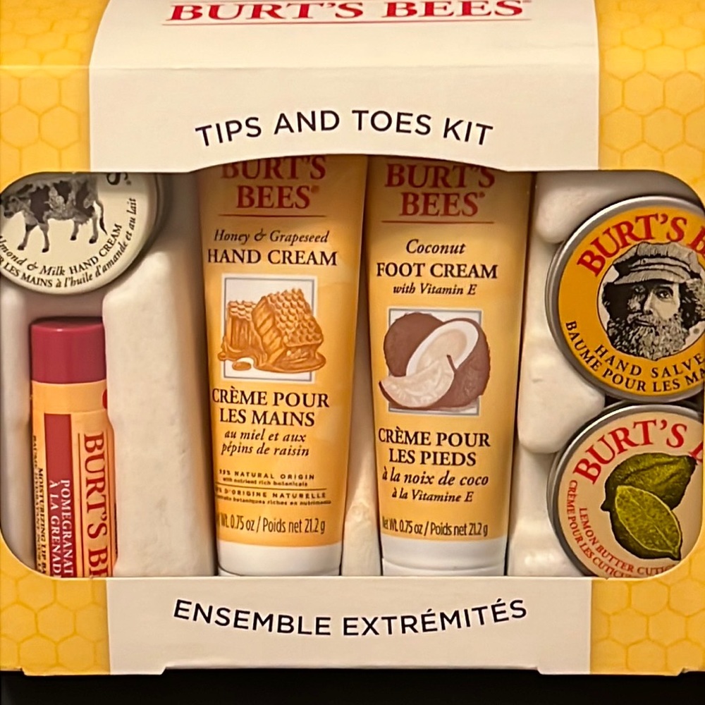 2/$16 NEW Burt’s Bees Tips & Toes Pomegranate Chapstick, Hand Cream & Foot Cream